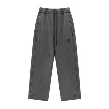 2025, europäische und amerikanische Distressed-Jogginghose, Y2k-Mann, Vintage-gewaschene Jogger, Herren-Hygienehose mit geradem Bein, gerollte Kanten