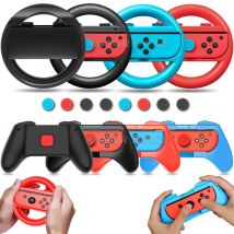 Nintendo Switch-Spielzubehör-Set mit Joy Con-Griff, Racing-Lenkrad und Silikonhülle für Nintendo Switch OLED Joycon