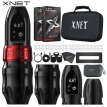 XNET Titan Kabelloses Tattoo-Maschinen-Set mit zusätzlichem 38-mm-Griff, 2400-mAh-Akku, 40 Stück gemischte Tattoo-Kartusche für Tätowierer