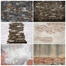 Mocsicka Shabby Backstein mauer Hintergrund Fotografie Baby party Porträt Foto Hintergrund Kuchen Smash Geburtstag Dekoration Vorhang