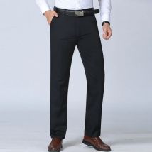 Sommer dünne Anzug hose Herren Herbst dicke 100% Baumwolle gerade lose Hosen Business solide Khaki Casual Brand Kleidung Riybeoe