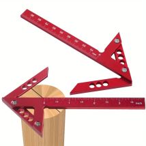 Center Scribe Gauge, Aluminium Center Finder, Holzbearbeitungs-Linienkaliber, 45/90 Grad rechtwinkliges Linienlineal Tischler-Messwerkzeug