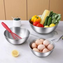 3 Stück Edelstahl-Salatschüssel, leichte Futternapf, kalte Nudelschüssel, hochästhetische Reisschüssel im koreanischen Stil, Suppenschüssel