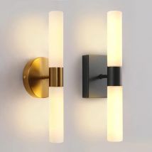 Lampada da parete decorativa moderna Apparecchio per camera nero/oro utilizzato per specchi da parete di fondo Corridoio Scala Lampada da parete a LED testata
