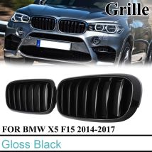 Vorderer Nierensportgrill für BMW F15 X5 F16 X6 2014–2017, Mesh-Renngitter, glänzend schwarz, Autozubehör