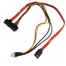 Cavo dati prolunga splitter per alimentatore floppy FDD maschio da 22 pin 7 + 15 pin SATA a 7 pin + 4 pin per disco rigido PC HDD