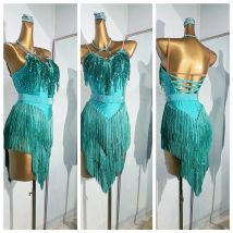 Latin Dance Kostüm AB Stein Weibliche Erwachsene Kinder High-end Maßgeschneiderte Kristall Multi farbe Kleid Samba Performance Kleid
