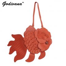 Retro Kamelie Goldfisch Chinesischen Stil Tragbare Umhängetasche Weibliche Imitation Lammfell Original Schulter Taschen