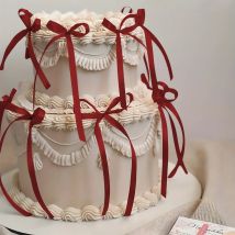 Rot Rosa Schleife Band Kuchen Dekoration Desserts Home Decor Geburtstag Party Dekor Kinder Valentinstag Romantische Abend Veranstaltungen Dekor