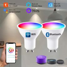 Żarówki Tuya Led 220V GU10 Wifi Bluetooth Smart Life RGB Reflektor Downlight do salonu Sufit Alexa Google Ściemnialny