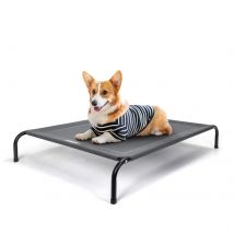 Nobleza Cama Elevada Perro Mediano, Cama Refrescante Perro, Cama de Mascotas Transpirable para Exterior Interior Jardín Terraza, Cama Perro Robusto Lavable, Gris