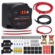 CNSPEED 12V Dual Battery 140Amp Batterie-Isolator-Kit mit LED-Bildschirm, spannungsempfindliches Relais VSR für LKW, Wohnmobil, ATV, UTV, SUV, Boot