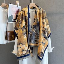 Neue Herbst/Winter Warme Schal 185*65 cm Quaste Schal frauen Floral Imitation Kaschmir Dicke Warps Coldproof winddicht Decke