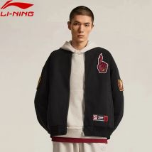 Li-Ning Wade-gepolsterte Herrenjacken, lockere Passform, Polyester, warmes, bequemes Futter, stilvoller Freizeitmantel AJMV143