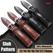 Echtes Leder Uhrenarmbänder 12/14/16/18/20/22/24mm Uhrenarmband Universalbänder für Männer Frauen Stahl Dornschließe Handgelenk Gürtel Armband