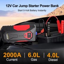 Arrancador de batería de coche de 12V portátil 18000mAh Cables de dispositivo de arranque diésel de gasolina banco de energía portátil 2000A cargador de batería de coche Buster