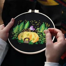 DIY-Sticksets für Anfänger, 5er-Set mit Mustern, Reifen, Nadeln und Fäden, Stick-Starter-Set für Bastelmalerei