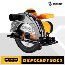 Sierra circular eléctrica serie DEKO DKCS, cortadora multifuncional de 185mm, herramienta eléctrica doméstica de 1500W con mango auxiliar