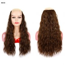 Jeedou synthetische lange, tiefe, gewellte Haarverlängerung, V-förmig, einteiliges Clip-In-Haarteil mit 4 Clips, braune Farbe für Mädchen