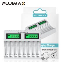 PUJIMAX Nuovo Display A LED Caricabatteria Intelligente Per Batterie Ricaricabili AA/AAA Ni-MH Caricabatteria di Ricarica Indipendente