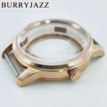 BURRYJAZZ 40mm NH35 NH36 NH34 NH38 NH70 NH72 Cassa dell'orologio Cassa sterile da cocktail in oro Vetro ad arco