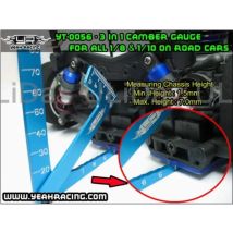 Yeah Racing 3-in-1-Sturzlehre aus Metall, Set-Up-Werkzeug, Chassis, Aufhängung, Rad, Sturzfahrhöhe, YT-0056, 1/8, 1/10, RC-Auto