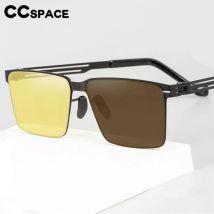 57385 photo chrome Sonnenbrille verwendet Tag und Nacht ultraleichte metall polarisierte Brille quadratische Feder Aushöhlung schirme uv400