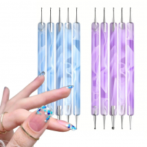 5-teiliges Nail Art Marmor Punktierstifte-Set, Strass-Picker-Werkzeug für kreative Nageldekoration, Punktierung, Maniküre-Werkzeuge