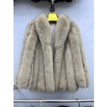 Chaqueta de piel de zorro cálida para invierno, abrigo de piel Natural para mujer, prendas de vestir de manga larga, abrigo, abrigos de piel auténtica