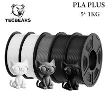 TECBEARS pla plus 5KG/5Roli PLA + Filamento per stampante 3D 1.75mm PLA Set di filamenti opachi Elevata tenacità per magazzino di filamenti 3D DE
