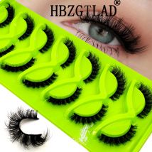 Neues 7-Doppel-Wimpern-Make-up, weich und flauschig, 3D-künstliche Nerz-falsche Wimpern, dicker handgerollter falscher Nerz-Eyeliner, falsche Wimpern