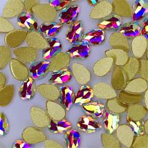Top Quality Teardrop Shaped Rhinestone Diamond Flat Bottom Rhinestones Glitter Glass Nail Art Crystal 3D Nail Art Decoration