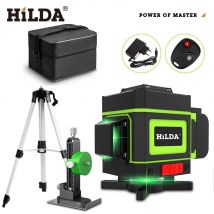 HILDA livello Laser 12 linee 3D autolivellante 360 croce orizzontale e verticale linea di raggio Laser verde Super potente