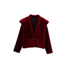 2024 neue Frauen Herbst und Winter Dicke Warme Baumwolle Kleidung Casual Damen Samt Textur Burgund Bluse Jacke