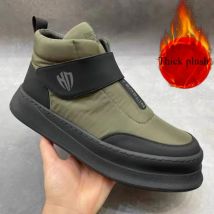 Stivali da neve da uomo Semplici ammortizzanti per esterni Ammortizzazione antiscivolo Scarpe casual in cotone Stivali corti caldi in peluche impermeabili