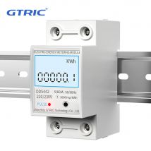 GTRIC Elektryczny licznik energii 2P Jednofazowy wyświetlacz cyfrowy LCD Montaż na szynie DIN