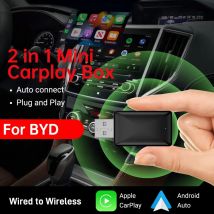 Für BYD 2024 Neue Mini 2in1 CarPlay & Android Auto Wireless Adapter Smart box Bluetooth WiFi Schnelle Verbindung Plug & Play Carplay Box