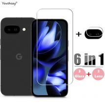 6in1 Per Google Pixel 9A Vetro dello schermo Pixel 9A Protezione dello schermo in vetro temperato HD Pellicola protettiva per obiettivo del telefono Google Pixel 9A