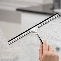 Haushalts-Duschabzieher, Glaswischer, Fensterschaber aus Edelstahl, Reiniger mit selbstklebendem Haken und austauschbarem Wischerblatt