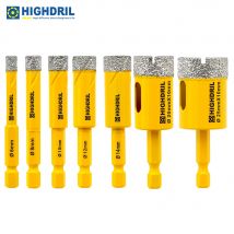 HIGHDRIL Drill Bits Quick-fit Shank Core Holes Saw For Ceramic Tile Porcelain Granite Marble 6/8/10/12/14/20/25mm Hex Shank