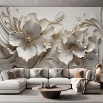 3D-Tapete in benutzerdefinierter Größe, modernes 3D-geprägtes Blumen-Foto-Wandpapier für Schlafzimmer, Wohnzimmer, TV-Hintergrund, Wand, Heimrenovierung