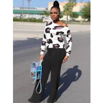 2 Piece Women Sets 2025 Spring Summer New Arrival Matching Sets Black Color Two Pieces Sets Top Pants Suits Outfits Clothing