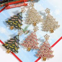 Beste Dame böhmischen Weihnachts baum Ohrringe, bling bling Weihnachts atmosphäre Ohrringe, Weihnachts geschenke, Modeschmuck Großhandel