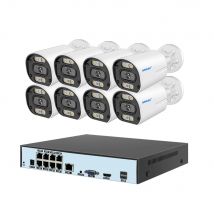 Smar 4K 8MP POE Security Camera System 8CH P2P Video Surveillance Kit Audio Recording Ai Face Detection Color Night Vision ICSEE