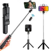 FGCLSY Treppiede per selfie stick con supporto per smartphone portatile remoto wireless Bluetooth estensibile leggero per telefono Android iOS
