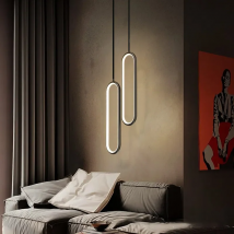 Nowoczesna minimalistyczna wisiorek LED żyrandol do sypialni restauracji salon złoty czarny lampy wiszące dekoracja Led Lustre