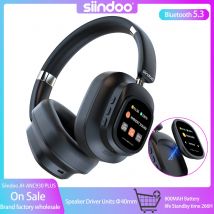 Siindoo JH-ANC930Plus Cuffia wireless ibrida, cuffie con cancellazione attiva del rumore con schermo LED multi-controllo magnetico