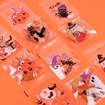 100 stücke Halloween Candy Bag Kürbis Ghost selbst klebende klare Candy Cellophan Cookie Taschen für Halloween Trick or Treat Geschenkt üte