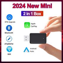 2in1 Mini Box Wireless Carplay Android Auto Box Universal Adapter Plug & Play Verkabelt zu Wireless Wifi BT Dongle OTA Upgrade Auto