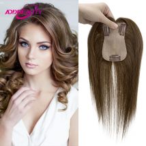 Women Topper Human Hair Straight 7x11cm Silk Base Women Toupee Indian Human Hair Wigs Natural Real Hairpiece Human Hair System
